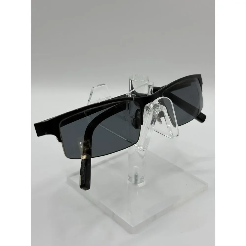 Tru Trussardi TR12716 Black Rectangular Sunglasses Titanium 53-19